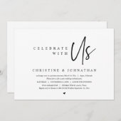 結婚の駆け落ちのパーティーと祝我々のインビタ 招待状 (正面/裏面)