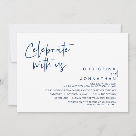 結婚の駆け落ちのパーティー祝は我々と 招待状 (正面)