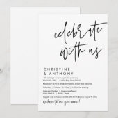 結婚の駆け落ちディナーモダンカジュアルScript 招待状 (正面/裏面)