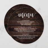 結婚の駆け落ち披露宴ディナー素朴コテージ メニュー (正面/裏面)