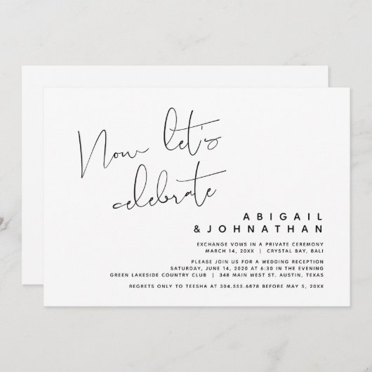 結婚の駆け落ち、さあ祝しよう 招待状 (正面/裏面)