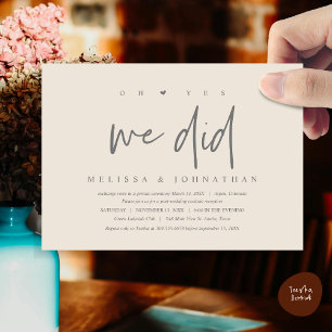 結婚の駆け落ち、yes 招待状