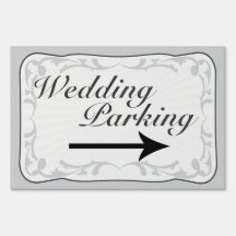 結婚の駐車標識、方向矢印