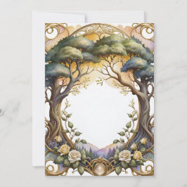 結婚の骨組み金ゴールドと花魔法 招待状