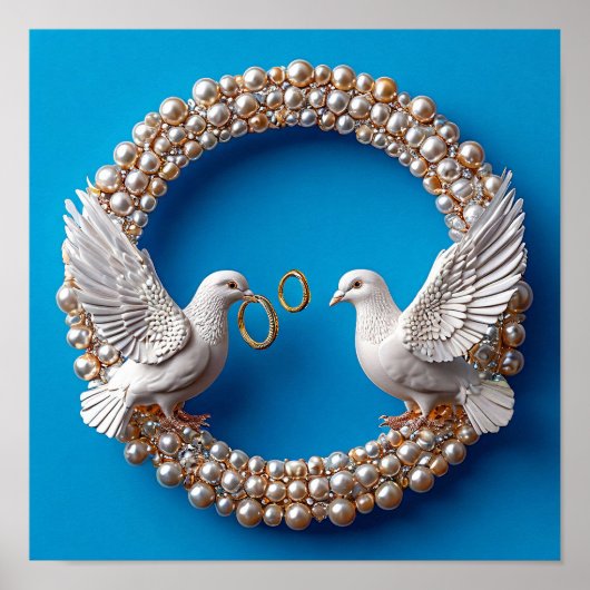 結婚の鳩 愛の空 ロマンスアート 🕊️💖☁️✨ ポスター (正面)