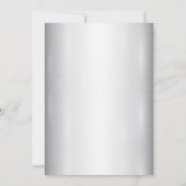 結婚の黄金の枠の白い花水色 招待状 (裏面)