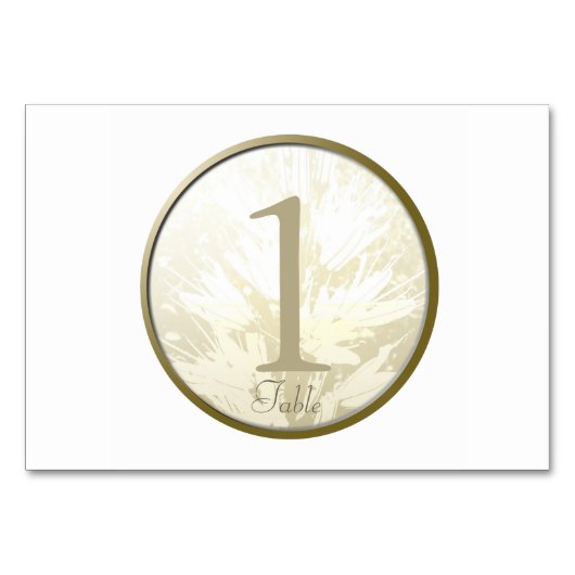 結婚の黄金の花パーソナライズされたテーブルカード2 テーブルナンバー (正面)