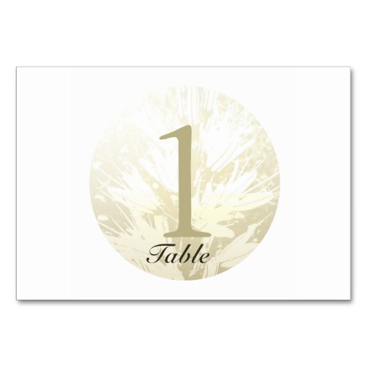 結婚の黄金の花パーソナライズされたテーブルカード6 テーブルナンバー (正面)