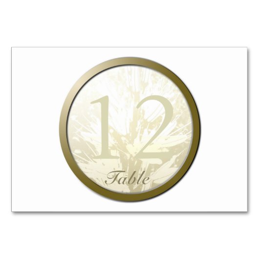 結婚の黄金の花パーソナライズされたテーブルカード8 テーブルナンバー (正面)