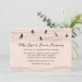 結婚の黒いバラ粉繊細な線鳥 招待状 (スタンド正面)