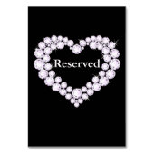 結婚の黒と白のダイヤモンドハート表 テーブルナンバー (裏面)