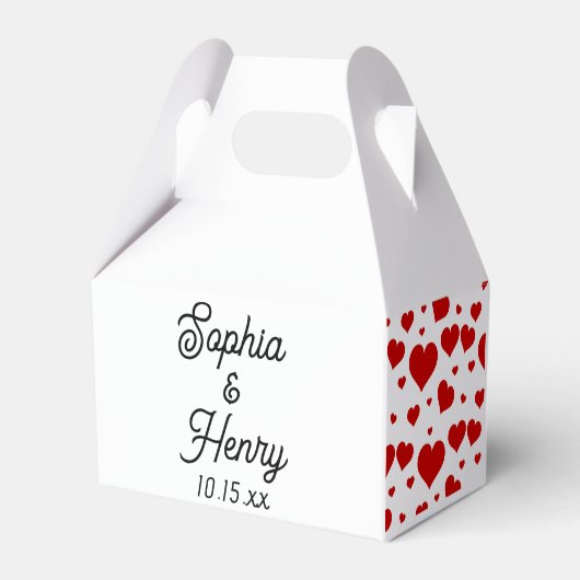 結婚の黒エレガント文字タイポグラフィハート フェイバーボックス (裏面サイド)