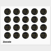 結婚の黒感謝してい色You Sticker ラウンドシール (シート)