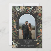 結婚の1フォトアーチ水彩植物色フローラ セーブザデート (正面)