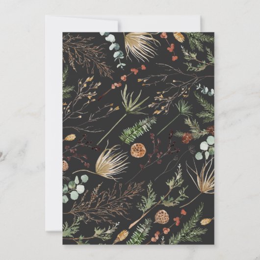 結婚の1フォトアーチ水彩植物色フローラ セーブザデート (裏面)