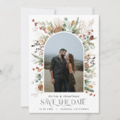 結婚の1フォトアーチ水彩植物色フローラ セーブザデート (正面)