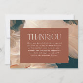 結婚の1枚の写感謝してい真はテラコッタのティール(緑がかった色)絵を描 サンキューカード (裏面)