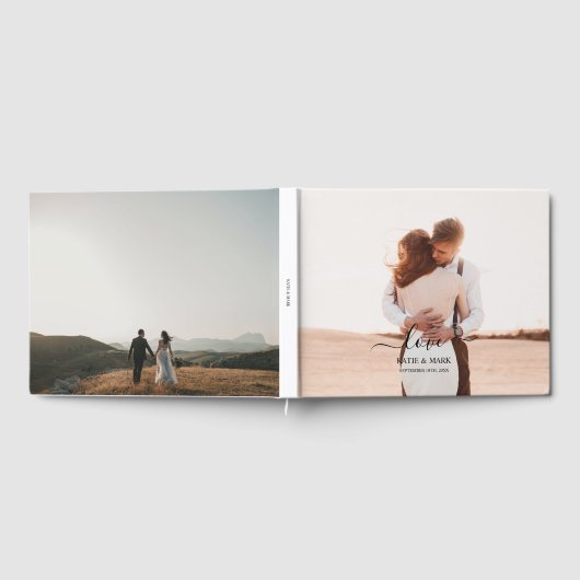 結婚の2フォトメモリLove Script結婚の ゲストブック (全面)