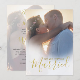 結婚の2モダンフォトオーバーレイエレガントシンプル 招待状