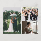 結婚の3枚の写真コラージュありがとうポストカード ポストカード (正面)
