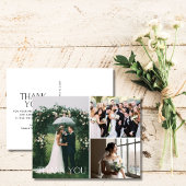 結婚の3枚の写真コラージュありがとうポストカード ポストカード