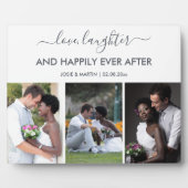 結婚の3枚の写真コラージュと愛の笑い引用文 フォトプラーク (正面)