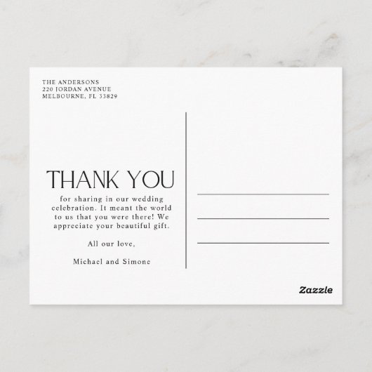 結婚の3枚の写真コラージュ ポストカード (裏面)