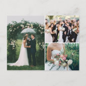 結婚の3枚の写真コラージュ ポストカード (正面)
