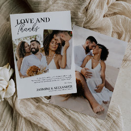 結婚の3枚の写真サンキューカード サンキューカード