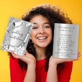 結婚の3Dエフェクトグレエレガントーシルバーグリッター 招待状