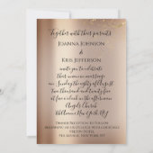 結婚の3Dカート効果フレーム花模様バラ金ゴールド 招待状 (裏面)