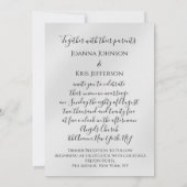 結婚の3D効果バイオレエレガントッドシルバーグリッター 招待状 (裏面)