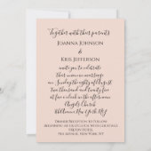 結婚の3D効果赤面グリッター紫グリッター 招待状 (裏面)