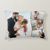 結婚の4フォト写真モンタージュ アクセントクッション (正面)