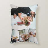 結婚の4フォト写真モンタージュ アクセントクッション (正面(垂直))