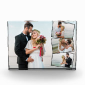 結婚の4枚のフォトコラージュのジグザグフォトストリップ フォトブロック (正面)