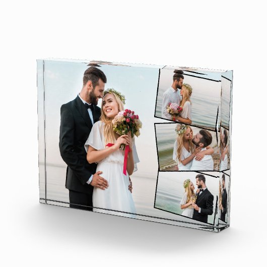 結婚の4枚のフォトコラージュのジグザグフォトストリップ フォトブロック (右)