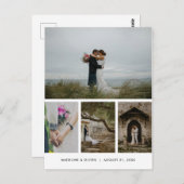 結婚の4枚の写真ミニマシンプルリストありがとう ポストカード (正面/裏面)