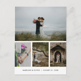 結婚の4枚の写真ミニマシンプルリストありがとう ポストカード