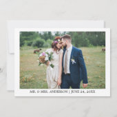 結婚の4枚の写真モダンミニマル書道愛 サンキューカード (裏面)