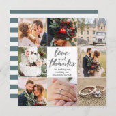 結婚の |ありがとうございます |8枚の写真 |フォトカード サンキューカード (正面/裏面)