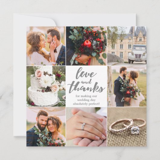 結婚の |ありがとうございます |8枚の写真 |フォトカード サンキューカード (正面)
