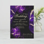 結婚の |アメジスト紫アルコールインク 招待状 (スタンド正面)