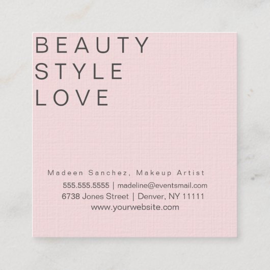 結婚の&イベントプランナーフェイク金ゴールドリングや輪ピンク スクエア名刺 (裏面)