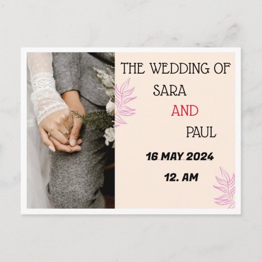 結婚の インビテーションポストカード (正面)