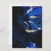 結婚の |エキゾチック王室のブルーアルコールインク招待状 招待状 (裏面)