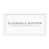 結婚の |エレガントモダン差出人住所 ラベル (正面)