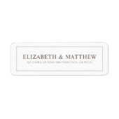 結婚の |エレガントモダン差出人住所 ラベル (正面)