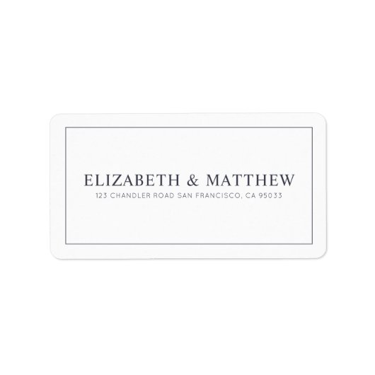 結婚の |エレガントモダン差出人住所 ラベル (正面)