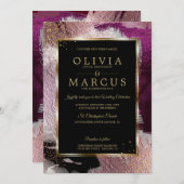 結婚の |カシス素晴らしプはっきりしたム抽象芸術 招待状 (正面/裏面)